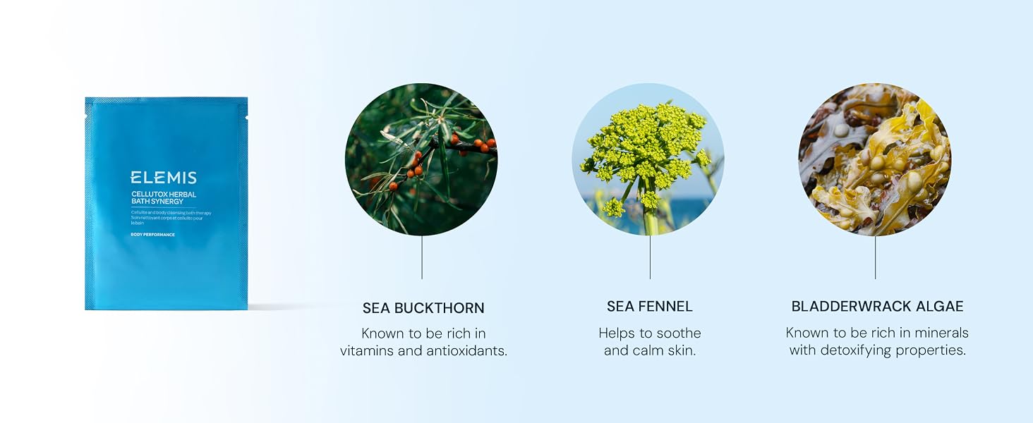 vitamins and antioxidants, soothes and calms, detoxifies