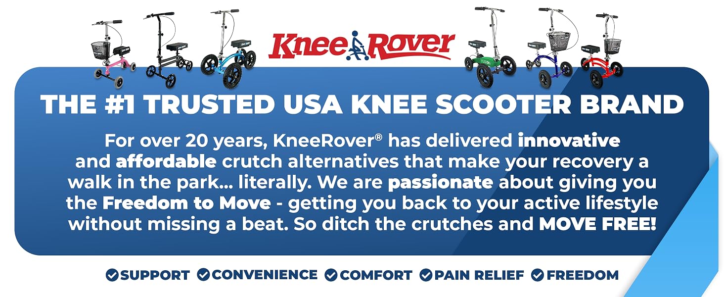 Kneerover scooter knee scooter broken foot surgery ankle injury knee walker rolling foldable scooter