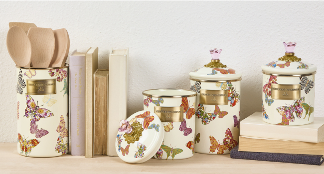 Canisters, Untensil Holders, Butterfly Garden