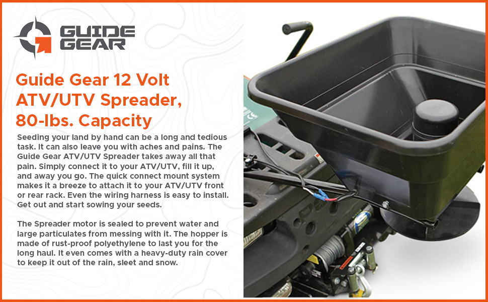 Sportsman Guide Gear 12 Volt ATV/UTV Spreader, 80-lbs. Capacity (116788)