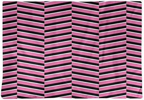 Dana Strider Black & Color Fractured Stripes Table Placemat, 18 x 14, Pink
