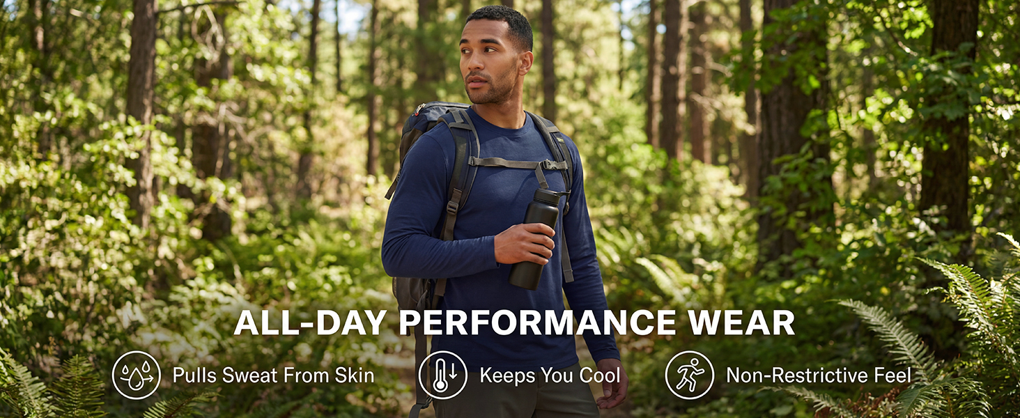 Four shirts, year-round coverage. Long sleeve dry fit tees with UPF 50 sun protection for hiking, fi