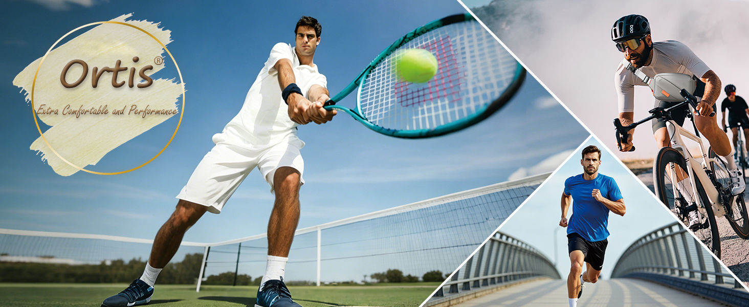 Stay-up elastic cuff, non-binding reinforced toe heel, breathable mesh full cushioning crew socks