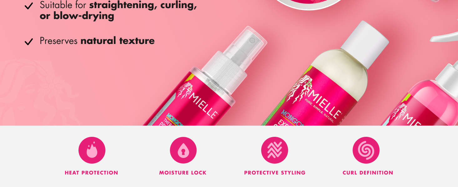 moisture and thermal style protection for curly hair
