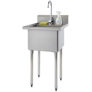 TRINITY Basic Utility Sink Stainless Steel for kitchen, mudroom, garage and industrial