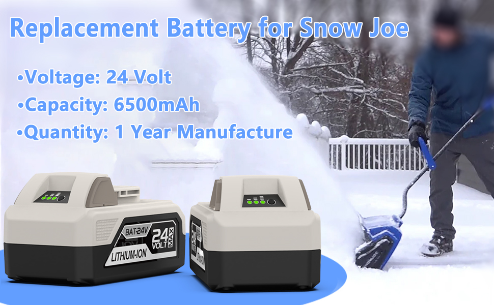 Replacement Battery for Snow Joe 24v