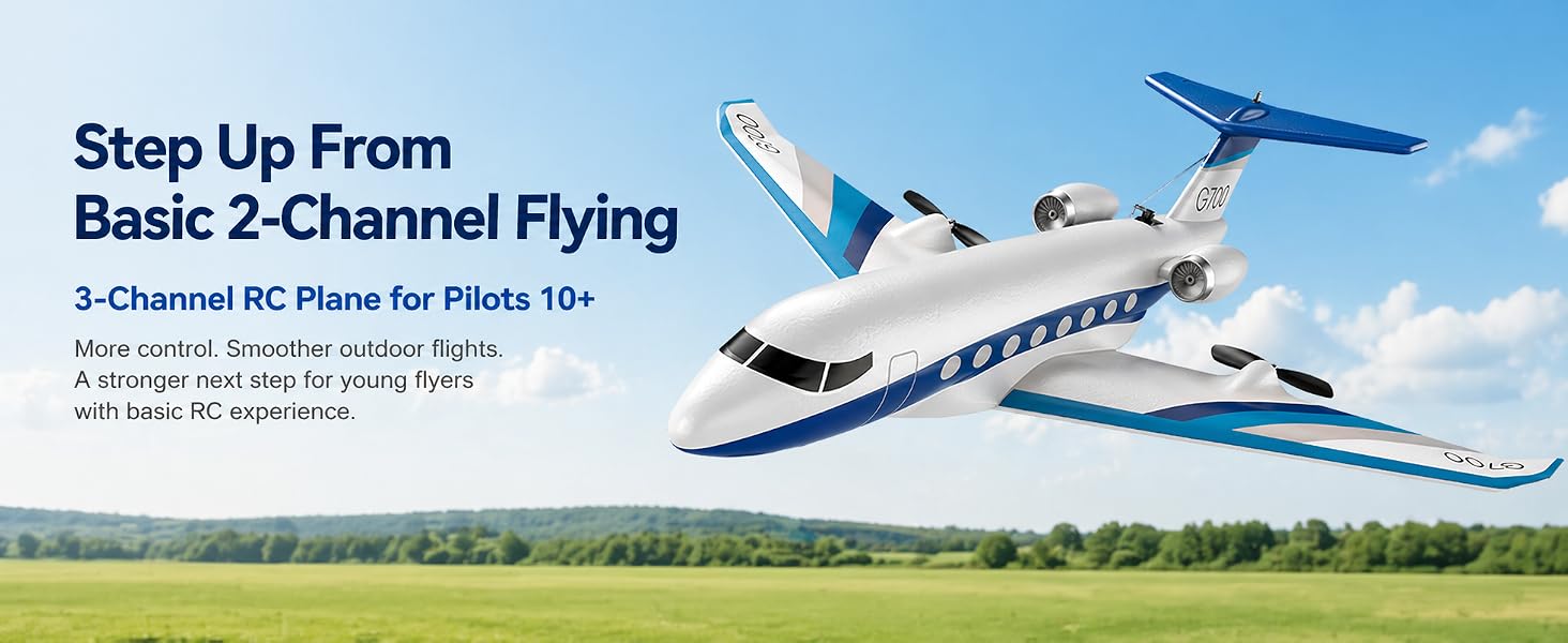 3-Channel RC Plane for Pilots 10+