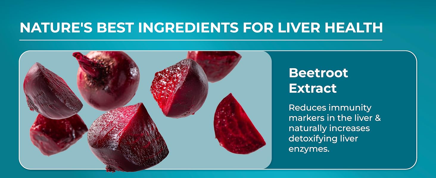 Beet root extract in our liver detox supplements promotes healthy cleansing