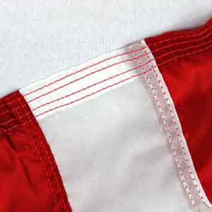 fully sewn stripes with reinforced stitched fly end