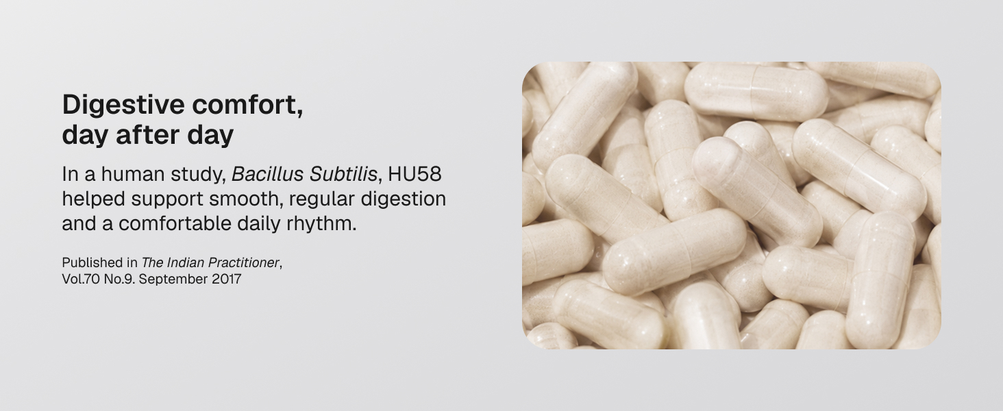 HU58, Bacillus Subtilis, Probiotic for Women &amp;amp; Men, 60 Ct | Ultra Strength Bacillus Subtilis