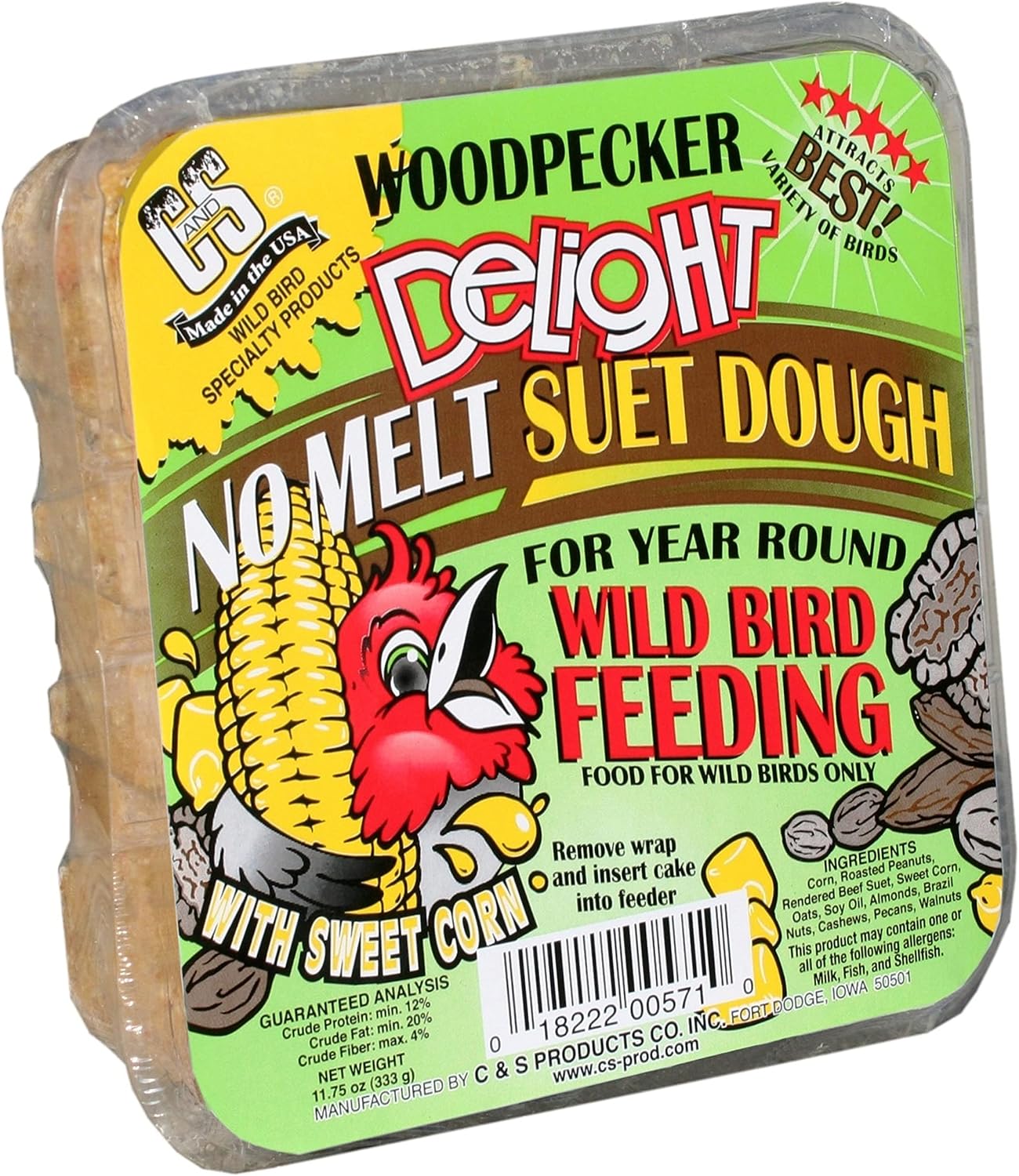 C&S Woodpecker Delight No-Melt Suet Dough