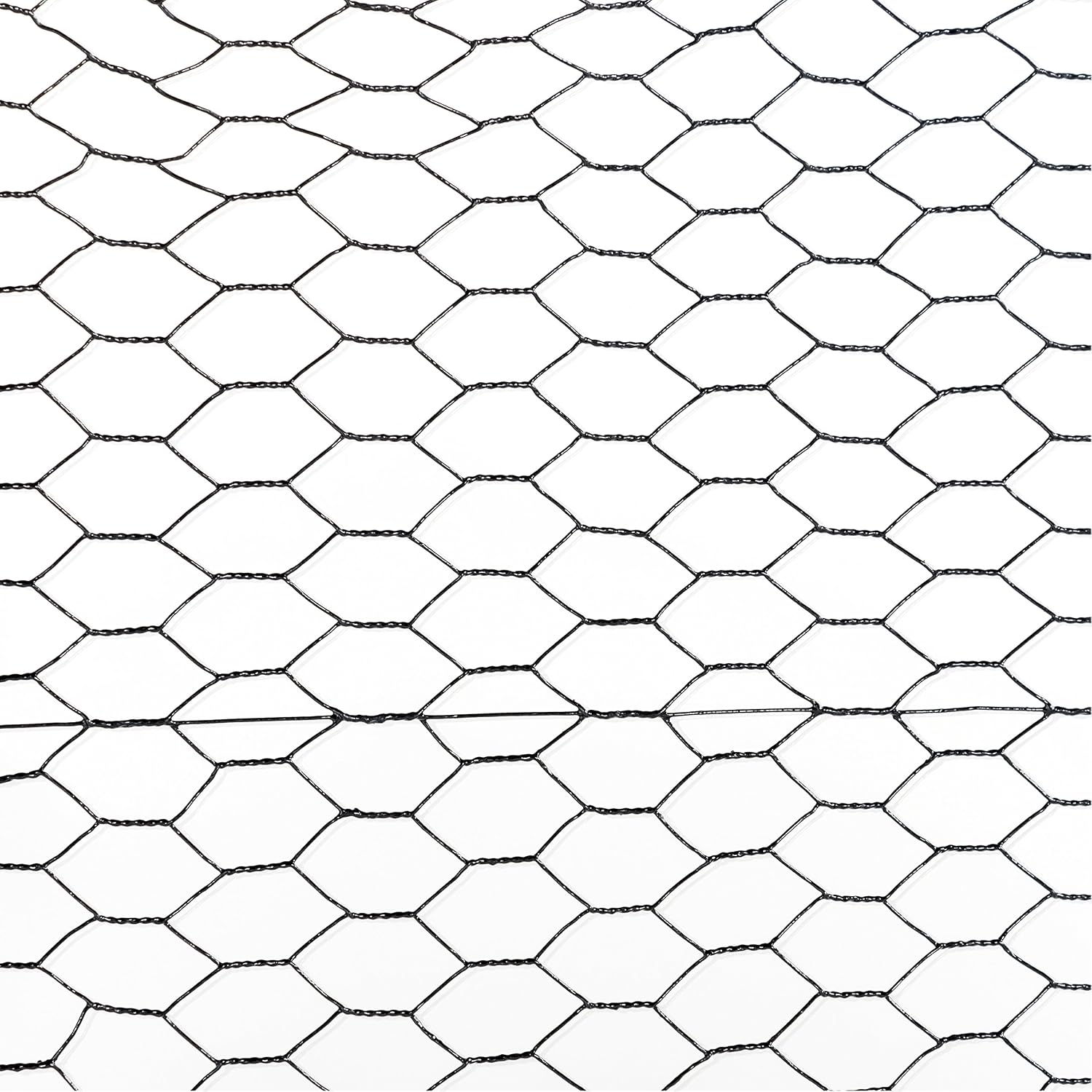 Fencer Wire 20 Gauge Black Vinyl Coated Poultry Hex Netting with 1 inch Mesh (6 ft. x 150 ft.)
