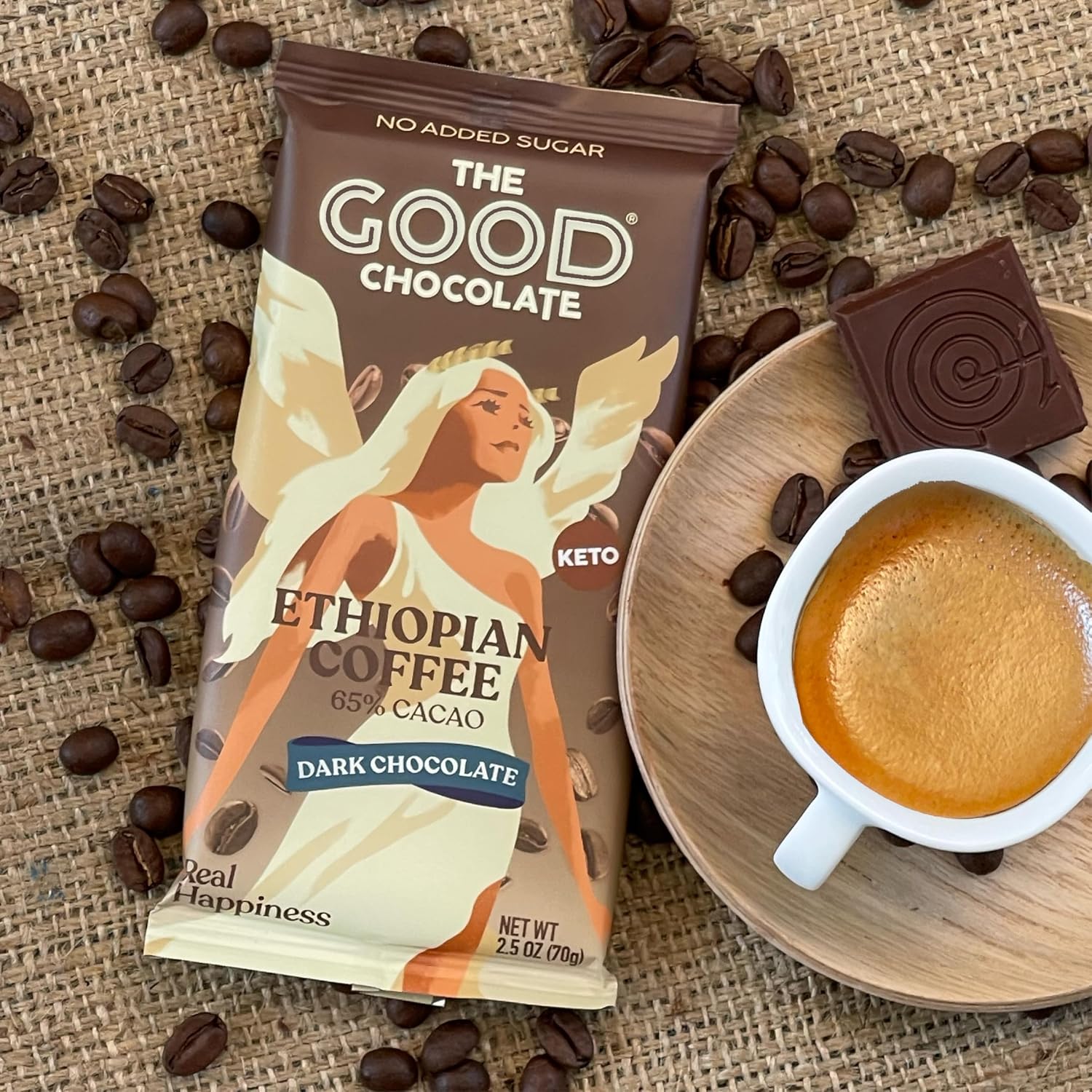 THE GOOD CHOCOLATE – Dark Chocolate Bars with Zero Sugar & Lower Net Carbs – Keto Chocolate Bar with Lower Calories, All Natural and Non-GMO Keto Snacks, 2.5 oz (6 Bars Value Pack)