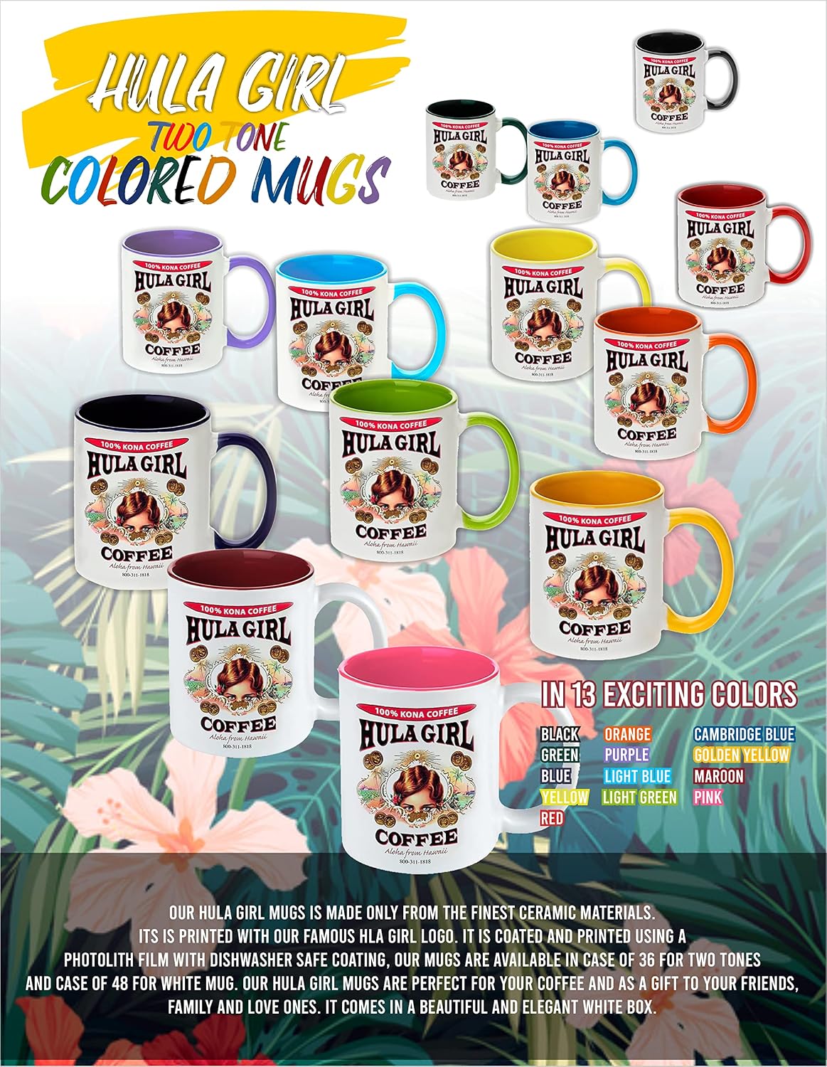 Hula Girl 10% Kona Ground Coffee, Grown in Hawaii, Hand Picked, Sun Dried, Fresh Roasted and Packed in Hawaii for 30 years, 7 Ounce