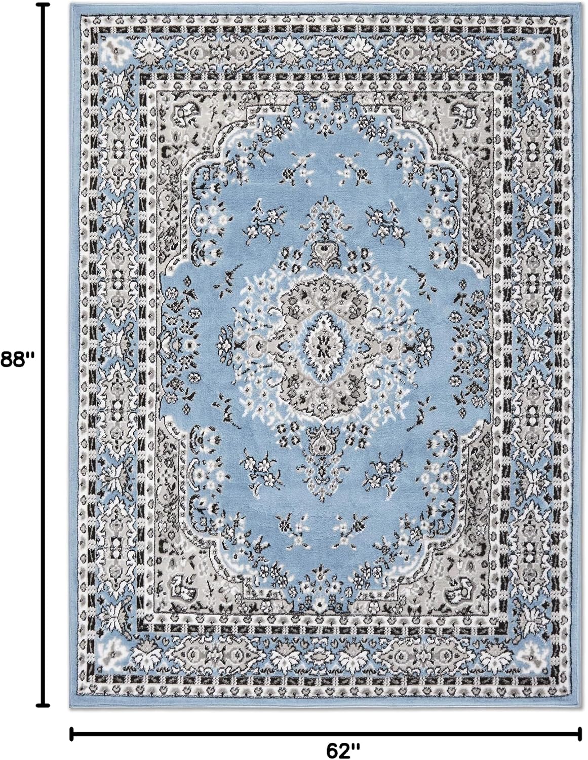 Home Dynamix Premium Sakarya Traditional Medallion Border Area Rug, Ivory/Brown, 7'9"x10'8" Rectangle