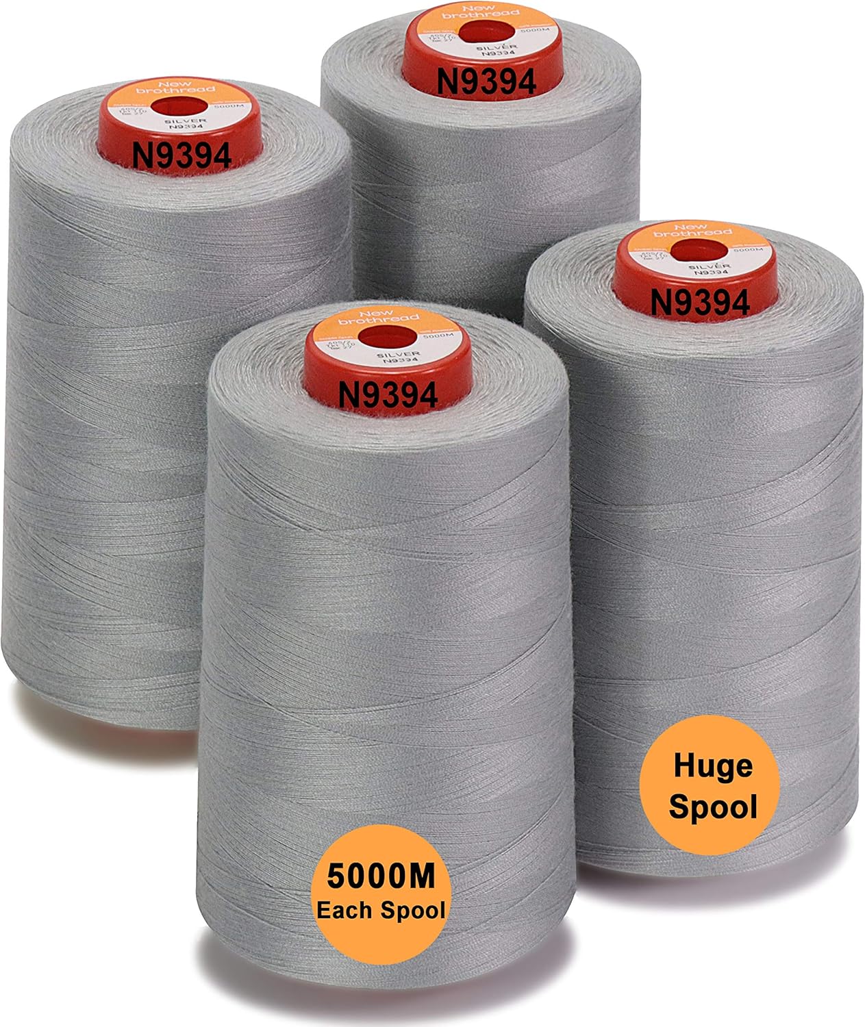 New brothread 4 Large Cones All Purpose Polyester Thread -Cream