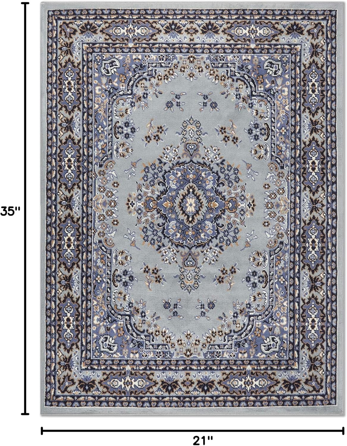 Home Dynamix Premium Sakarya Traditional Medallion Border Area Rug, Ivory/Brown, 7'9"x10'8" Rectangle