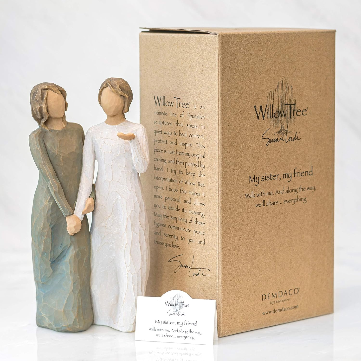 Willow Tree We are Three, Sculpted Hand-Painted Figure, Darker Skin | Cast from a Susan Lordi Original Carving, Celebrates Close Bonds, Meaningful Relationships, Thoughtful Keepsake Gift Idea