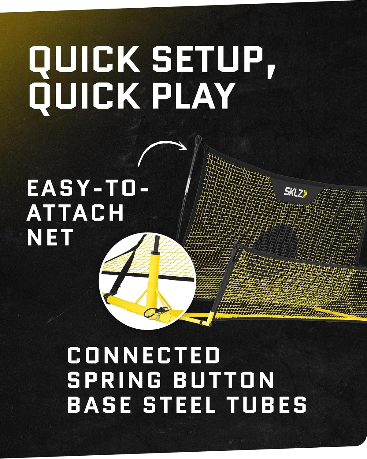 SKLZ Quickster Soccer Trainer - Dual-Sided Rebounder for Solo Passing, Receiving