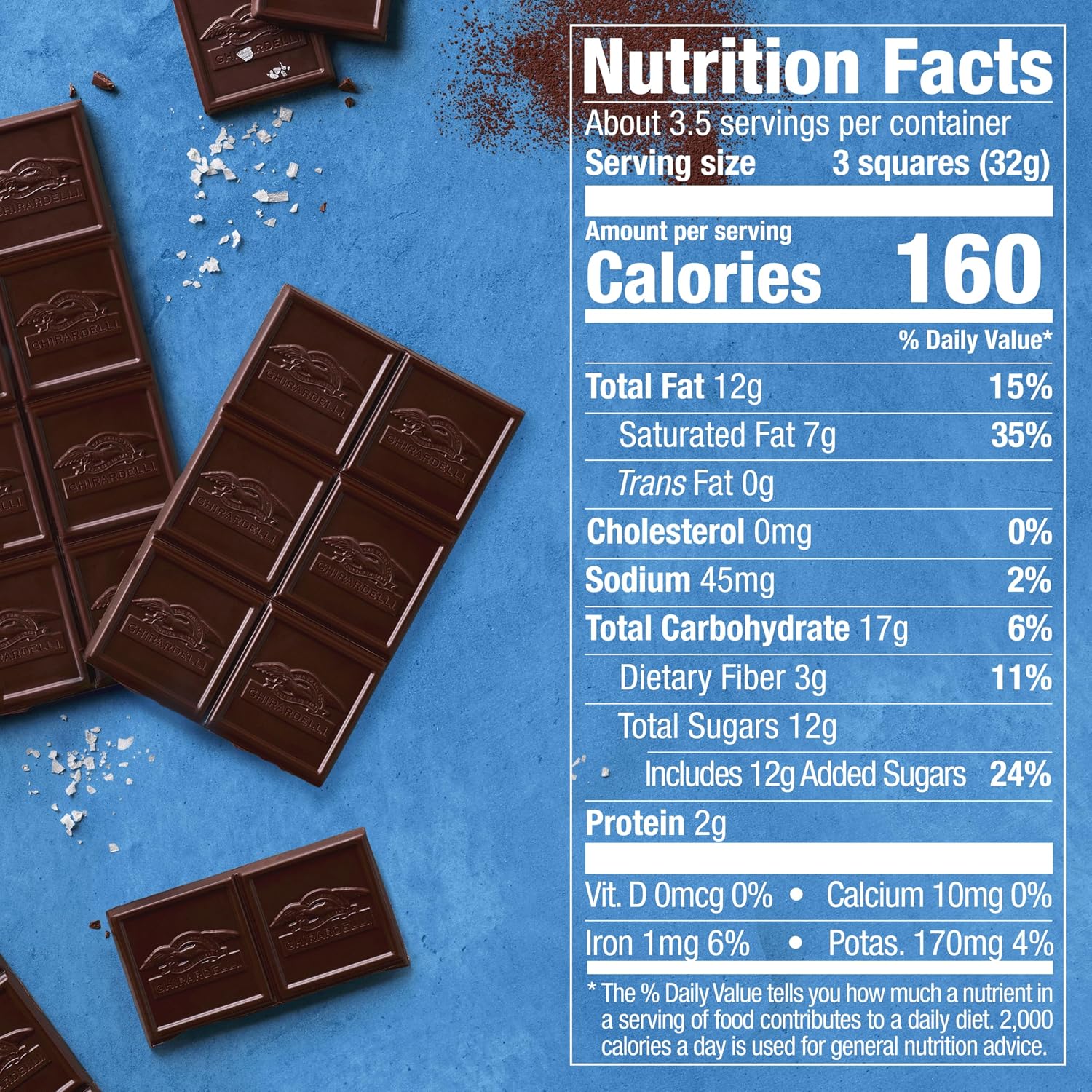GHIRARDELLI PREMIUM DARK Chocolate Bar, 86% Cacao, 3.17oz Bar, 12 Pack