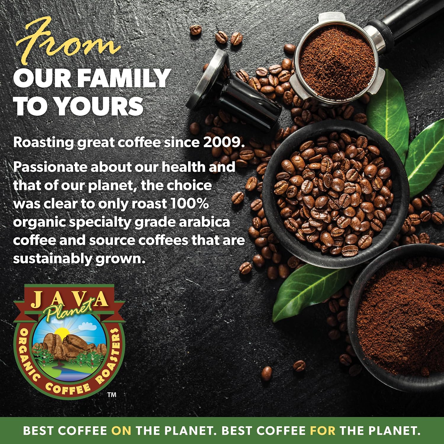 Java Planet Low Acid Organic Espresso Beans, Dark Roast Coffee Beans, 16 oz