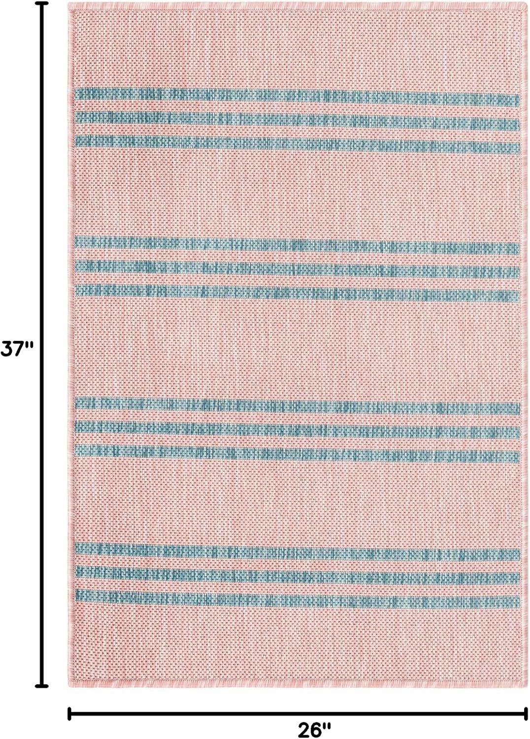 Unique Loom Outdoor Collection Area Rug - Anguilla (9' x 12' Rectangle, Blue/ Ivory)