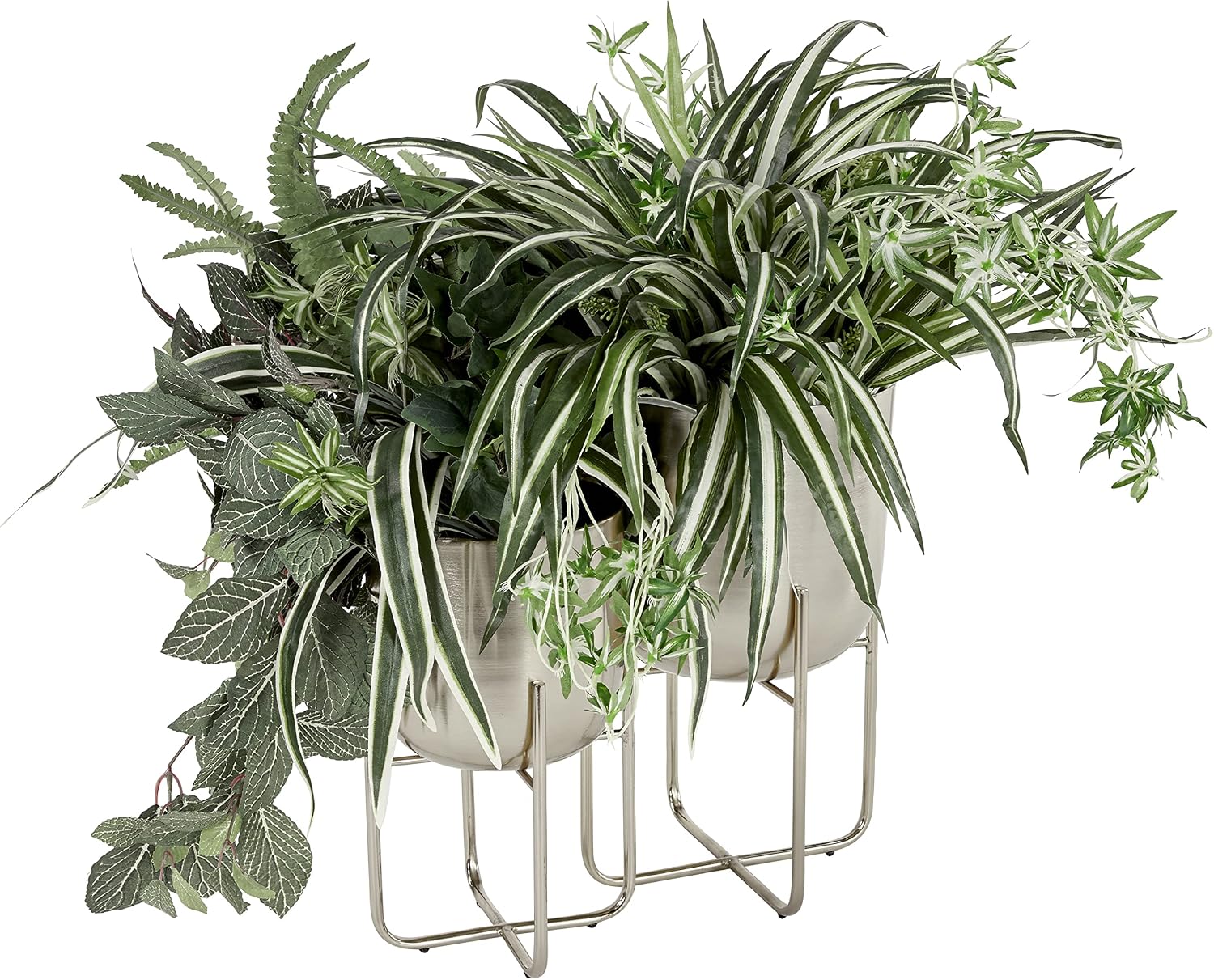 Deco 79 Metal Round Planter with Removable Stand, Set of 2 16", 13"H, Black