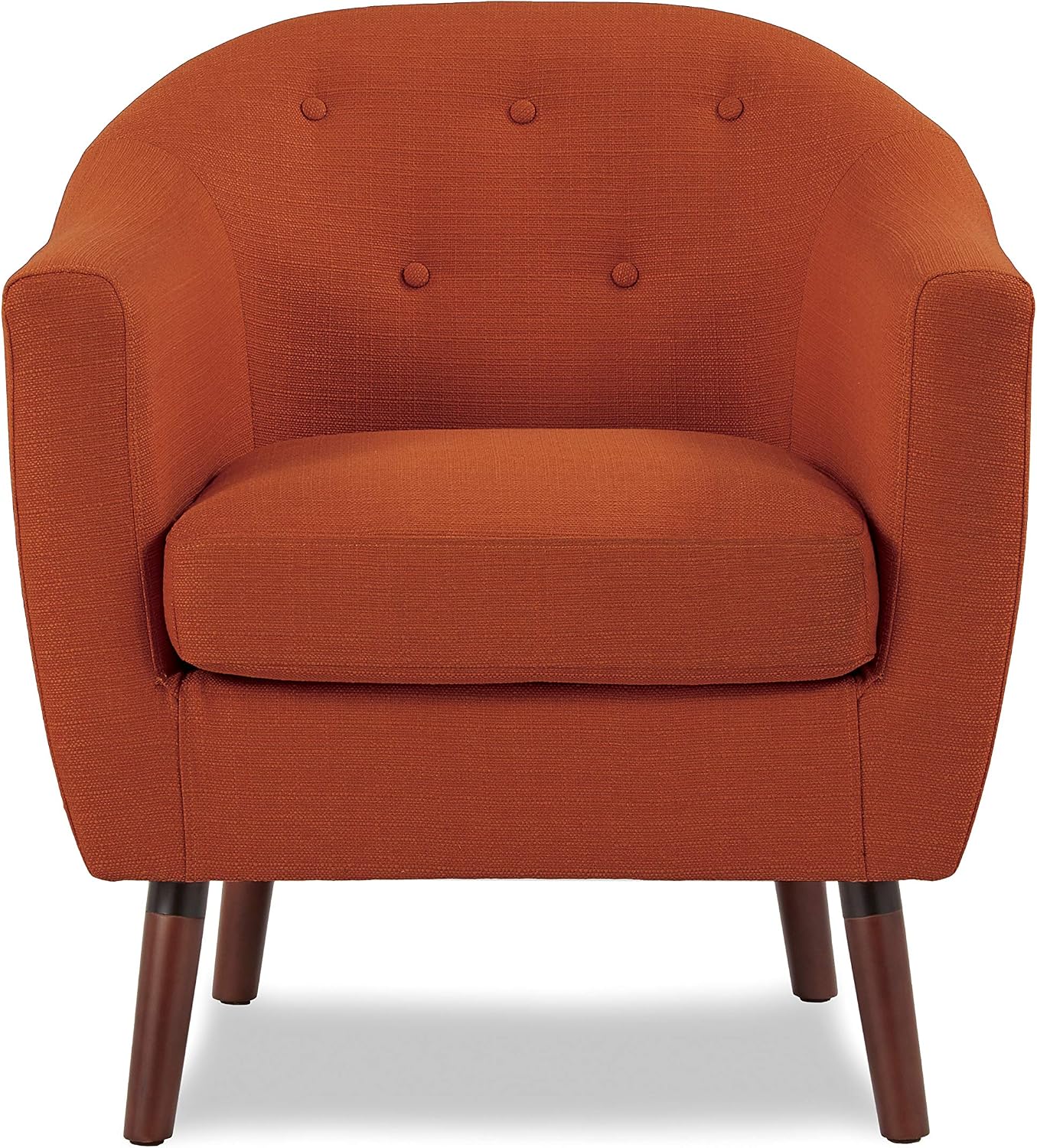Homelegance Lucille Modern Accent Chair, Upholstered Reading Chair with Button-Tufted Back, Sloped Arms, Removable Seat Cushion Cover and Espresso Wood Legs, for Living Room, Bedroom or Office, Blue