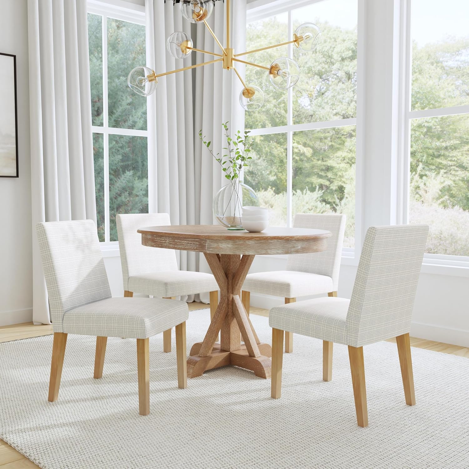 HomePop Parsons Dining Chair - Red & Gold Damask (Single Pack)