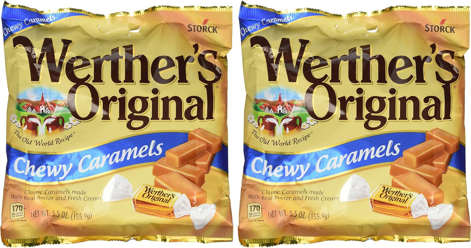 Werther's Original Caramel Coffee Hard Candy - Individually Wrapped Hard Candies for Halloween, Parties, or Snacks - 2.65 oz Bags (Pack of 3)