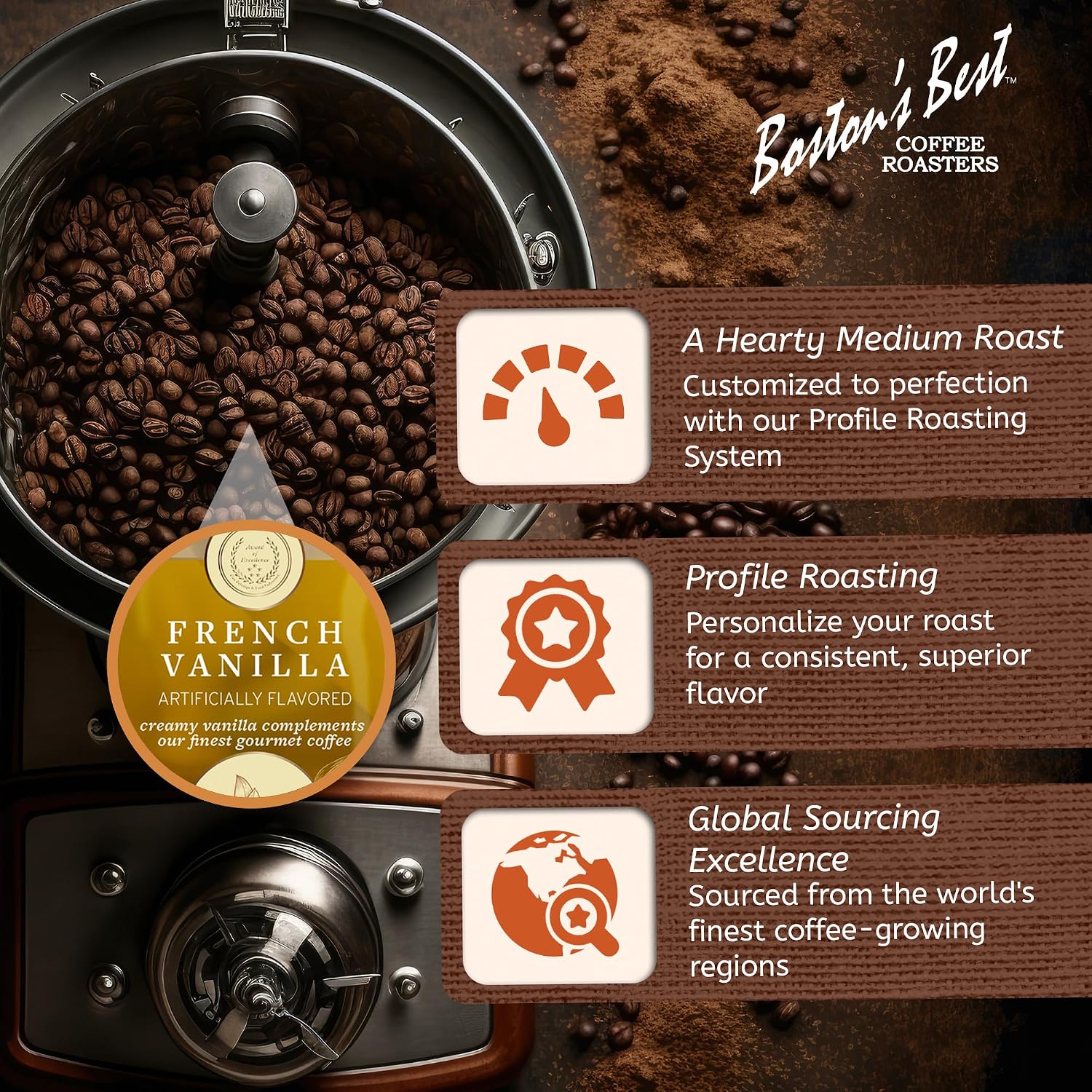 Boston’s Best Coffee - Fall-Inspired Pumpkin Spice Medium Roast Gourmet Delicious Flavored Coffee, Premium Ground - 11 oz. / 311 g Bag