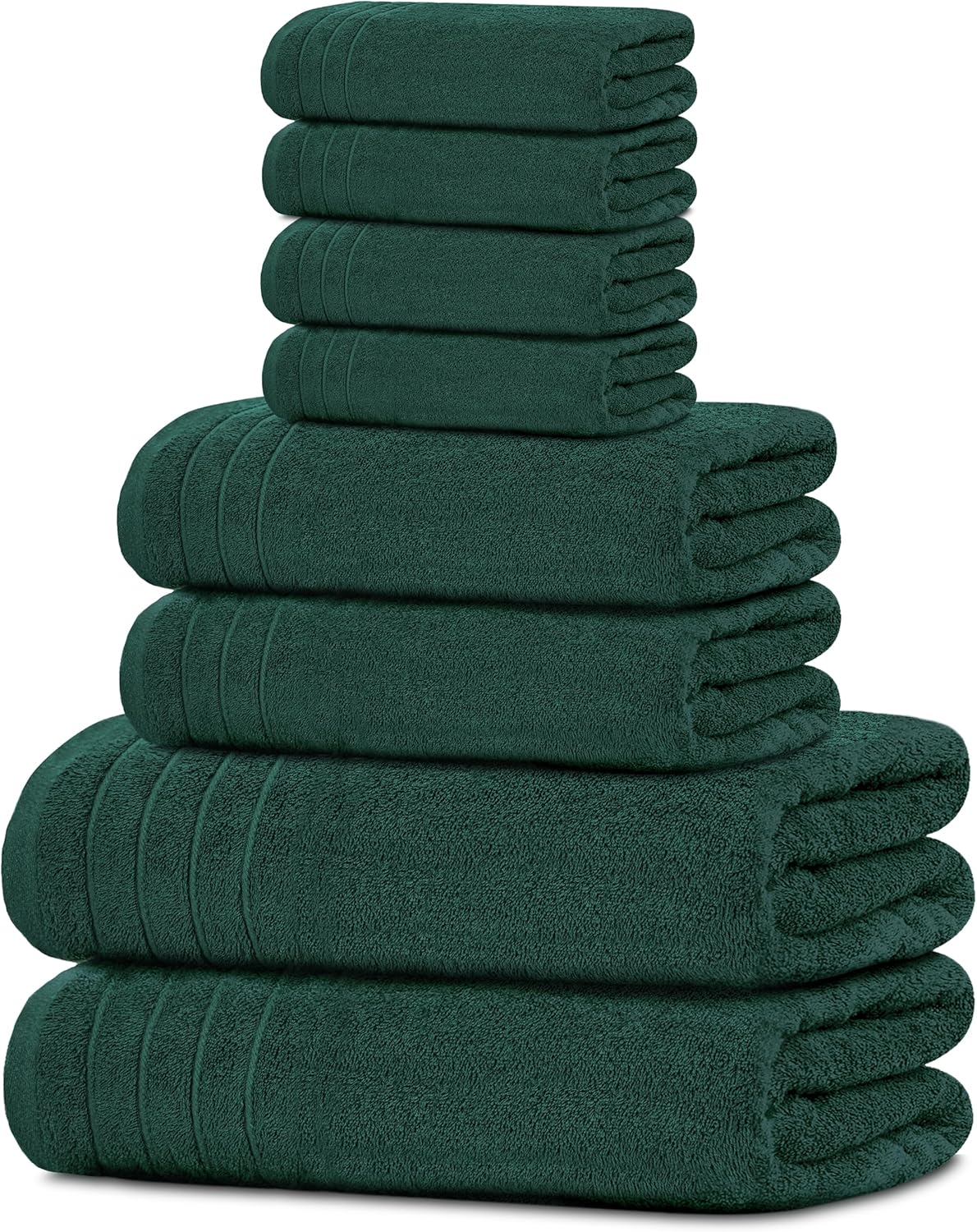 Tens Towels 8 Piece Towel Set, 2 XL Bath, 2 Hand, 4 Washcloth, Dark Grey