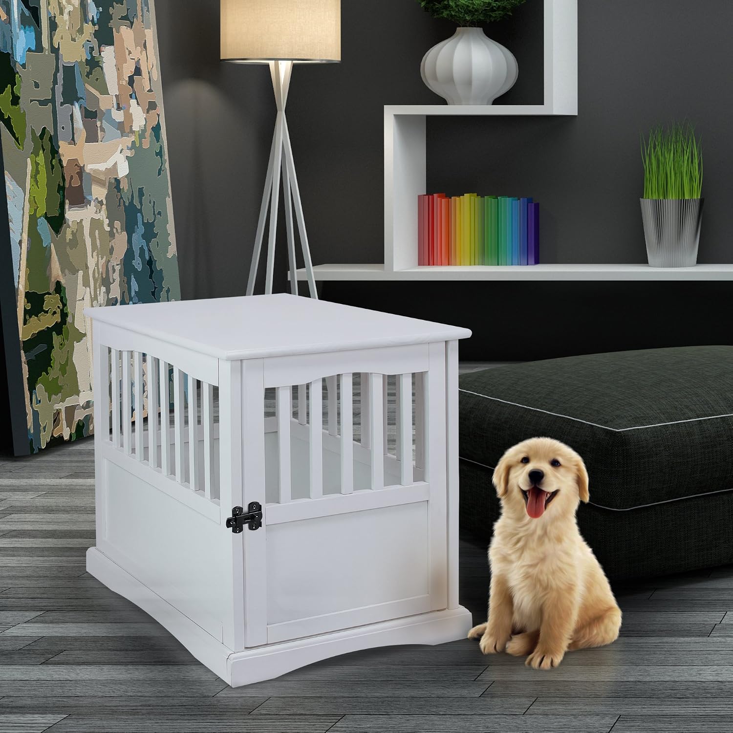 Casual Home Wooden Small Pet Crate, End Table, Espresso,19.5"W x 22.5"D x 22.5"H
