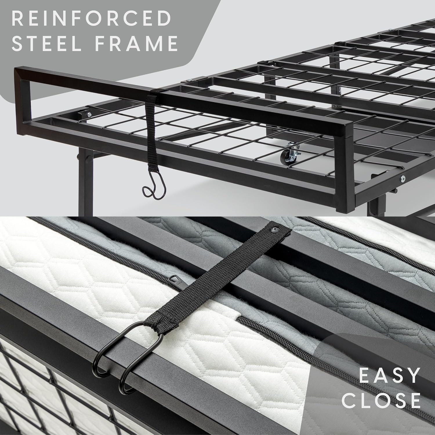 Milliard Deluxe Diplomat Folding Bed with Mattress for Adults, Twin Size, Portable Foldable Bed with Luxurious Memory Foam Mattress & Super Strong Frame, 75” x 38", Fold Up, Roll Away, & Hideaway