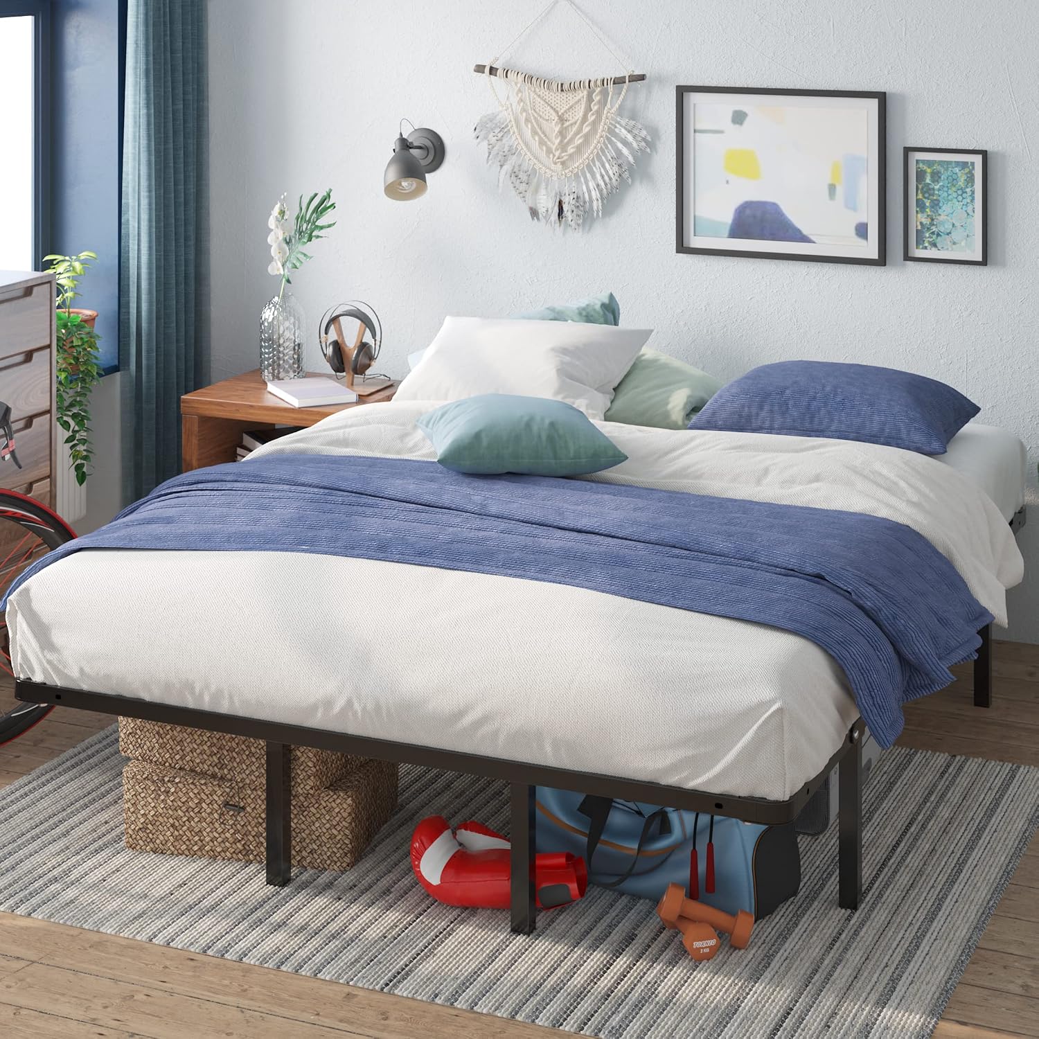 ZINUS SmartBase Compack Mattress Foundation, 14 Inch Metal Bed Frame, No Box Spring Needed, Sturdy Steel Slat Support, Full