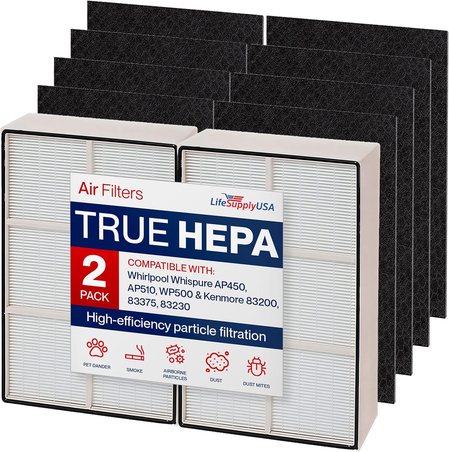 1183054K HEPA Filter Replacement Compatible with Whirlpool Whispure AP450, AP510, WP500 & Kenmore 83200, 83375, 83230 Air Purifiers by LifeSupplyUSA