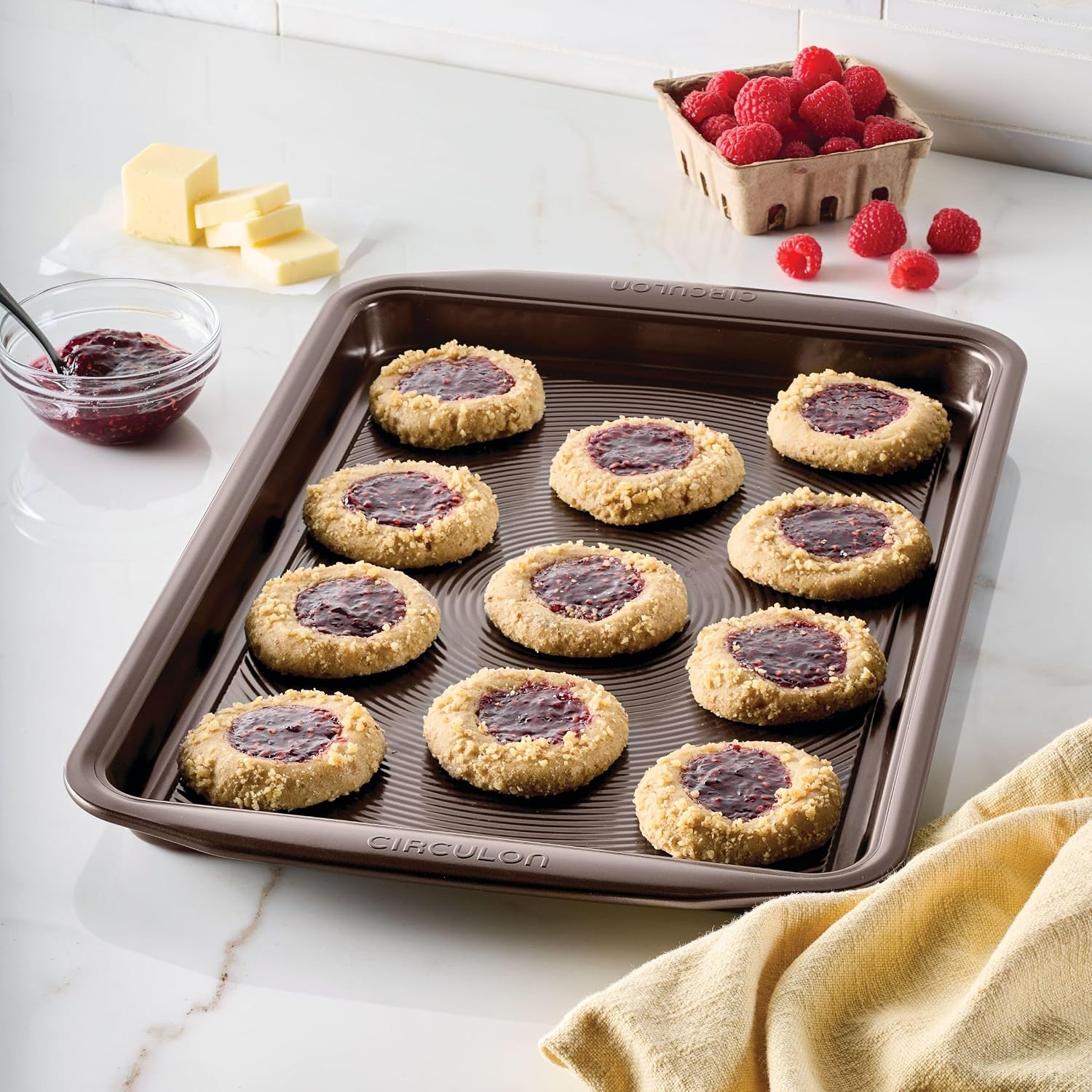 Circulon Bakeware Nonstick Cookie Pan Set, Cookie Sheets for Baking, 2-Piece, Gray