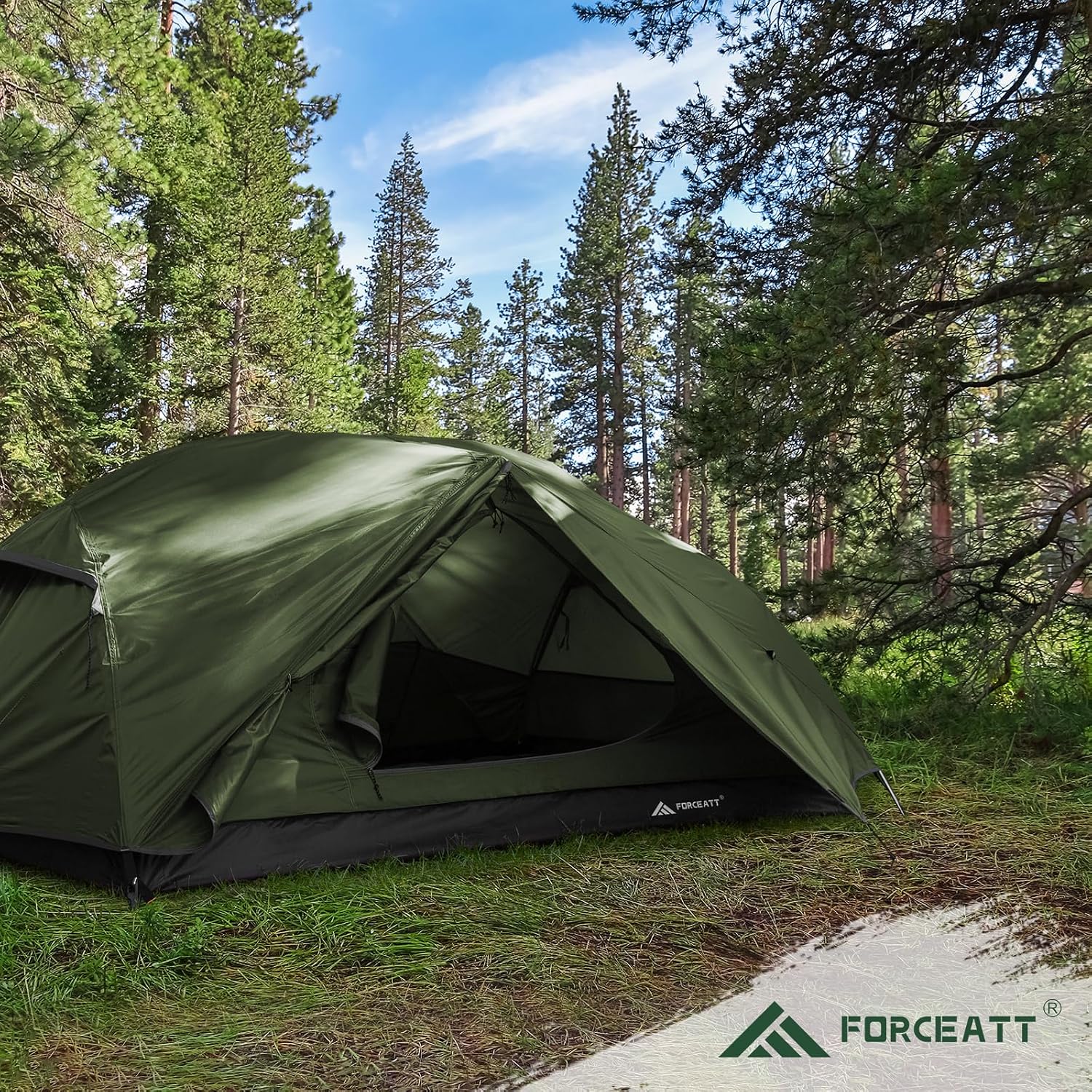 Forceatt Tent for 2 and 3 Person is Waterproof and Windproof, Camping Tent for 3 to 4 Seasons