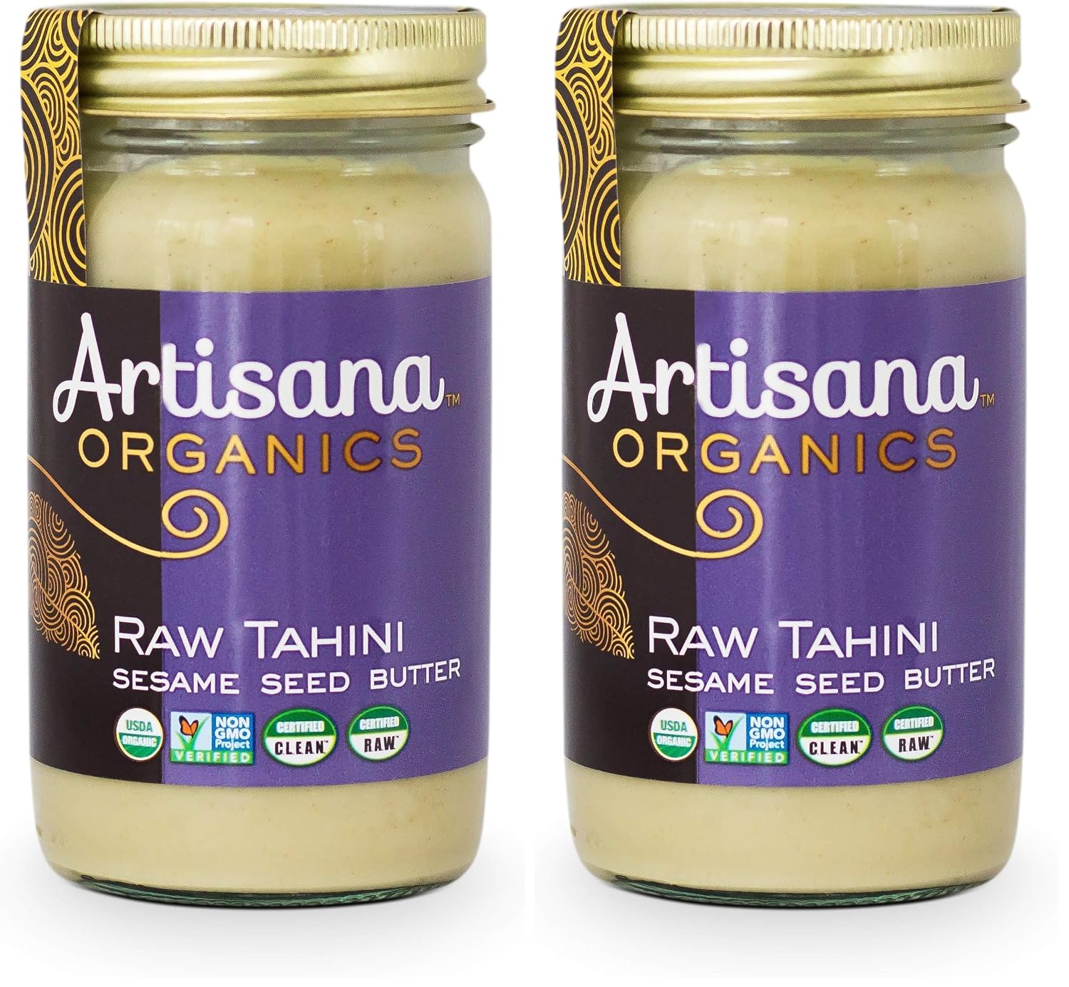 Artisana Organics Raw Tahini Sesame Seed Butter - Just One Ingredient, Unroasted, Vegan, Paleo and Keto Friendly, Non-GMO, 14oz Jar