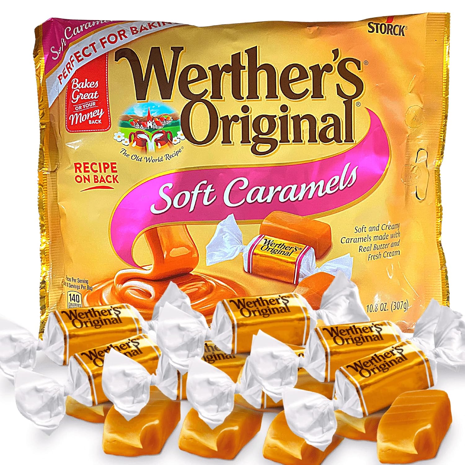 Werther's Original Caramel Coffee Hard Candy - Individually Wrapped Hard Candies for Halloween, Parties, or Snacks - 2.65 oz Bags (Pack of 3)