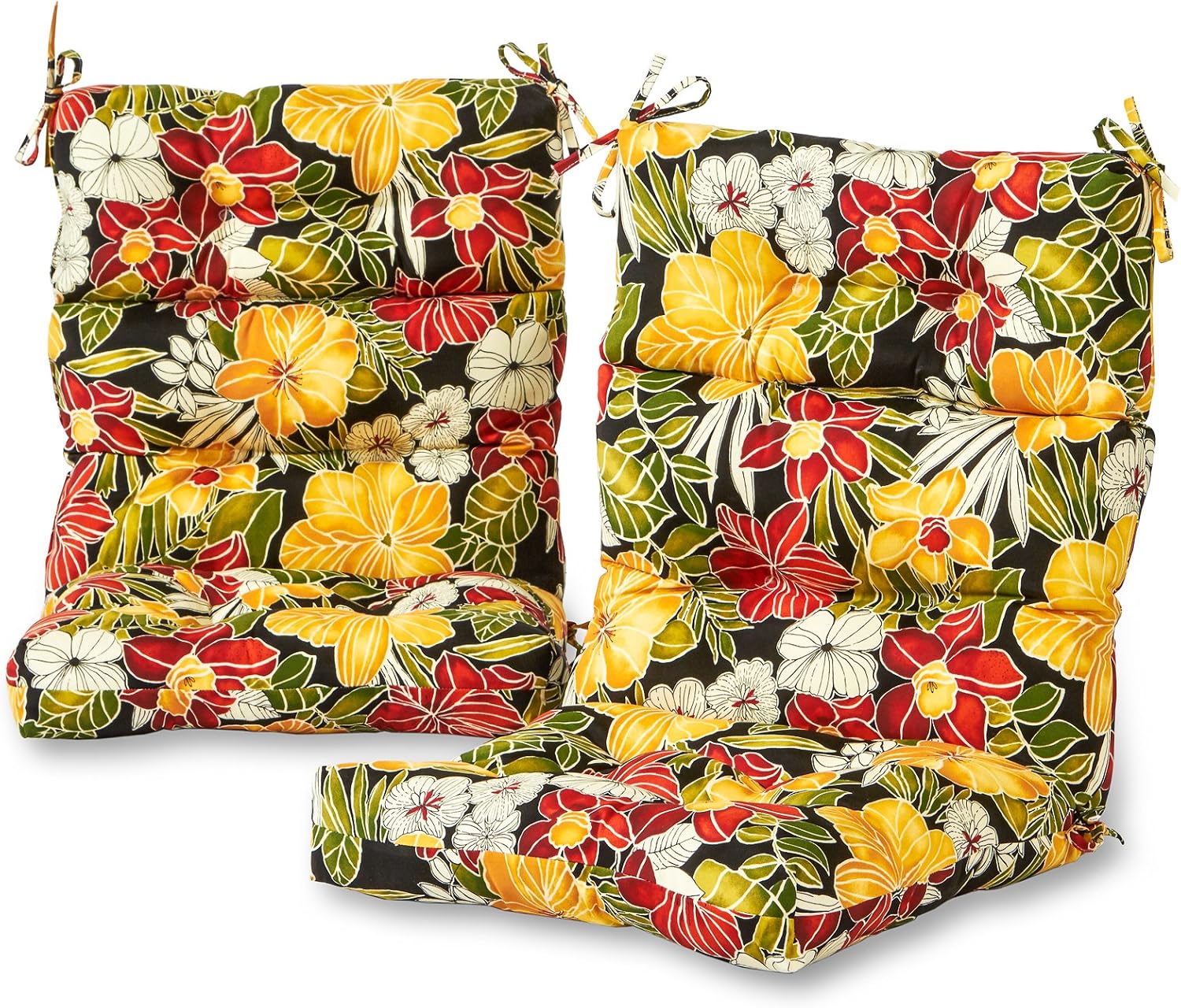 Greendale Home Fashions Outdoor 44x22-inch High Back Chair Cushions (Set of 2), Cement