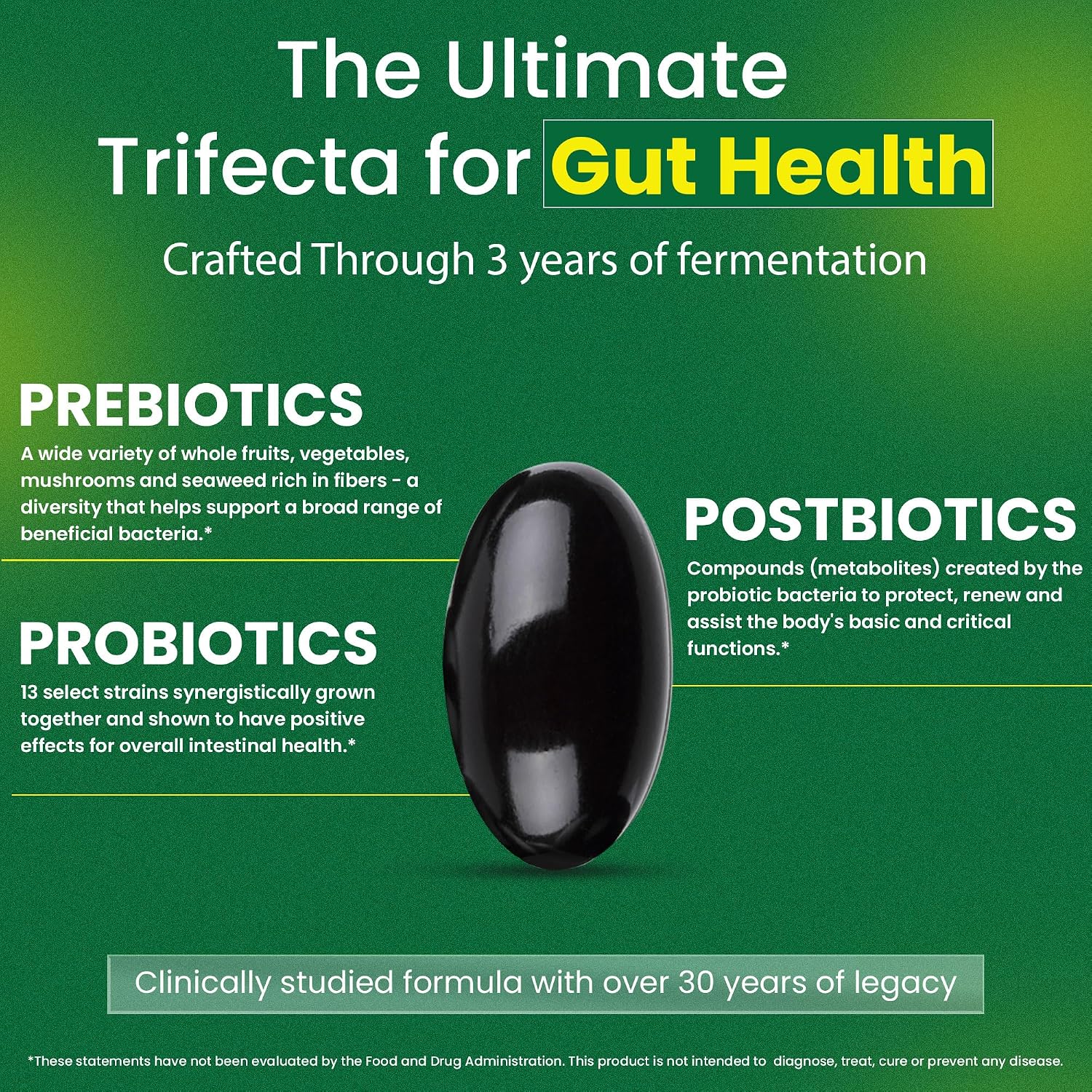 Dr Ohhira's 3-in-1 Probiotics, Prebiotics and Postbiotics to Support Digestive Health for Men & Women | Support Complete Gut Health with Pre, Pro and Post biotics Supplement | 30 Vegan Capsules