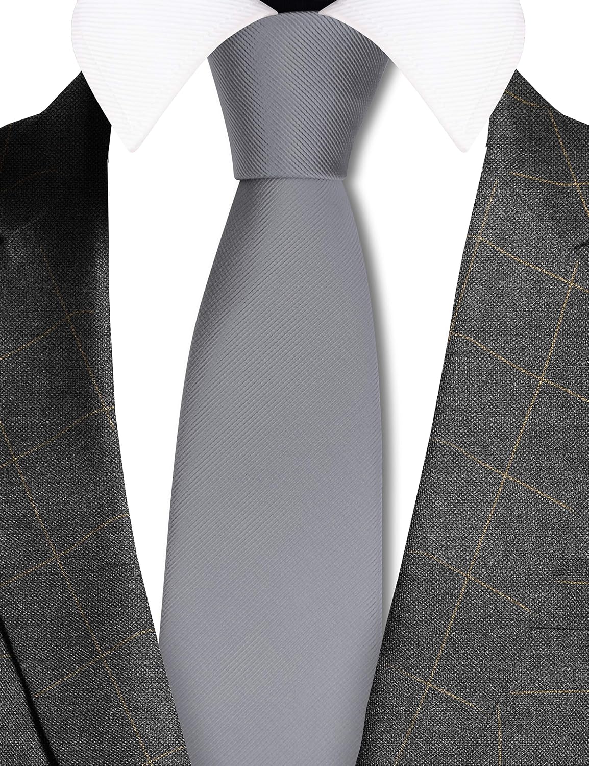 GUSLESON Classic New 3.15"（8cm） Men's Solid Color Necktie Wedding Business Tie + Gift Box