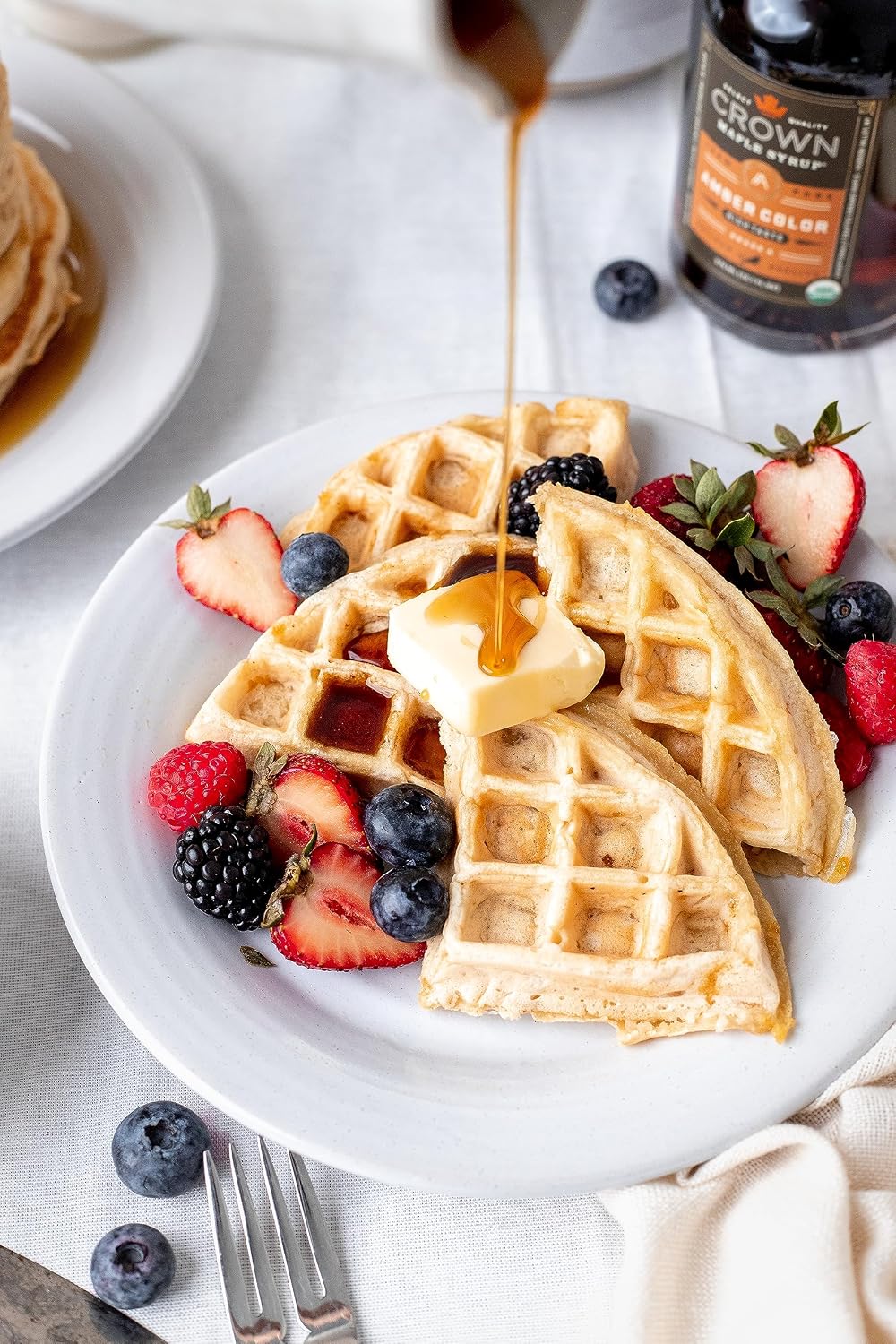 Crown Maple Organic 100% Pure Amber Color Rich Taste Maple Syrup, Flavor Marinades, Cocktails, Pancakes, Squash & Bacon, 12.7 Fl Oz