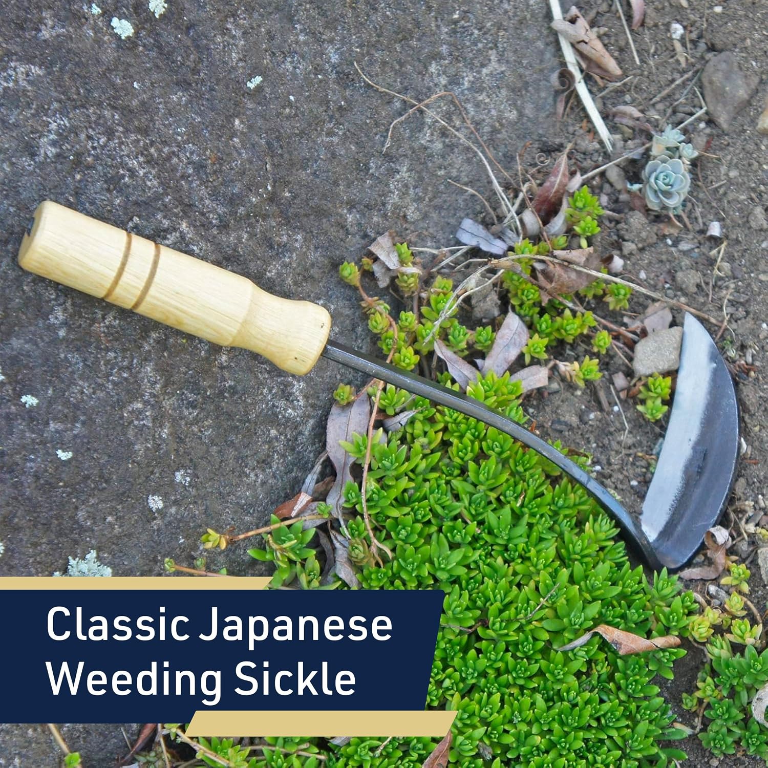 Kings County Tools Japanese Made Weeding Sickle Tool | Nejiri Kama | Razor Sharp 4" Drop Forged Steel Blade | Designed for Strength, Durability