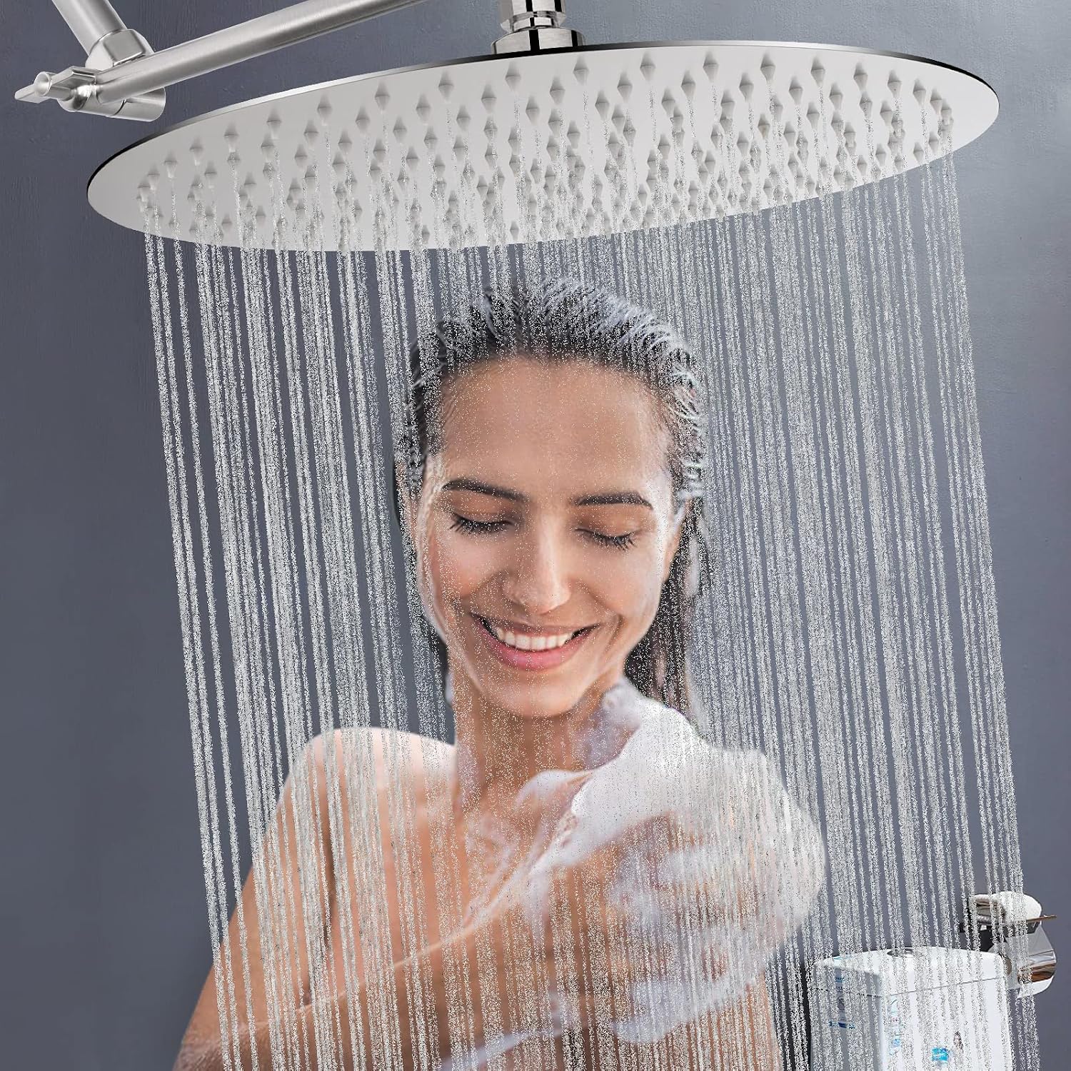 NearMoon Rain Shower Head, Ultra-Thin Design-Pressure Boosting, Awesome Some Experience, High Flow Stainless Steel Rainfall Head (10 Inch