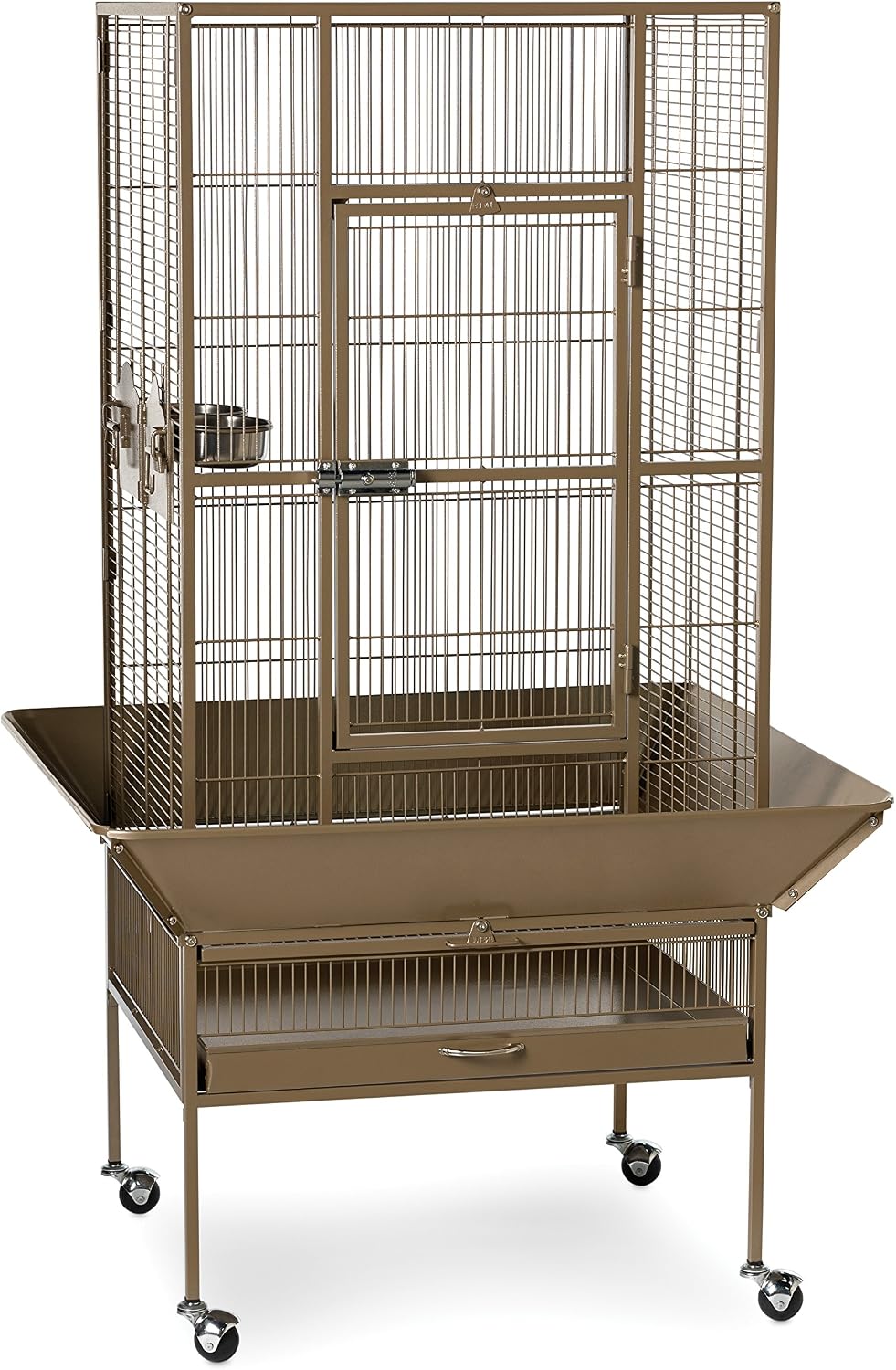 Prevue Pet Products 3352COCO Park Plaza Bird Cage, Coco Brown | Large Brown Steel Bird Cage with Rolling Stand and Perches, Ideal for Cockatiels and Medium Birds