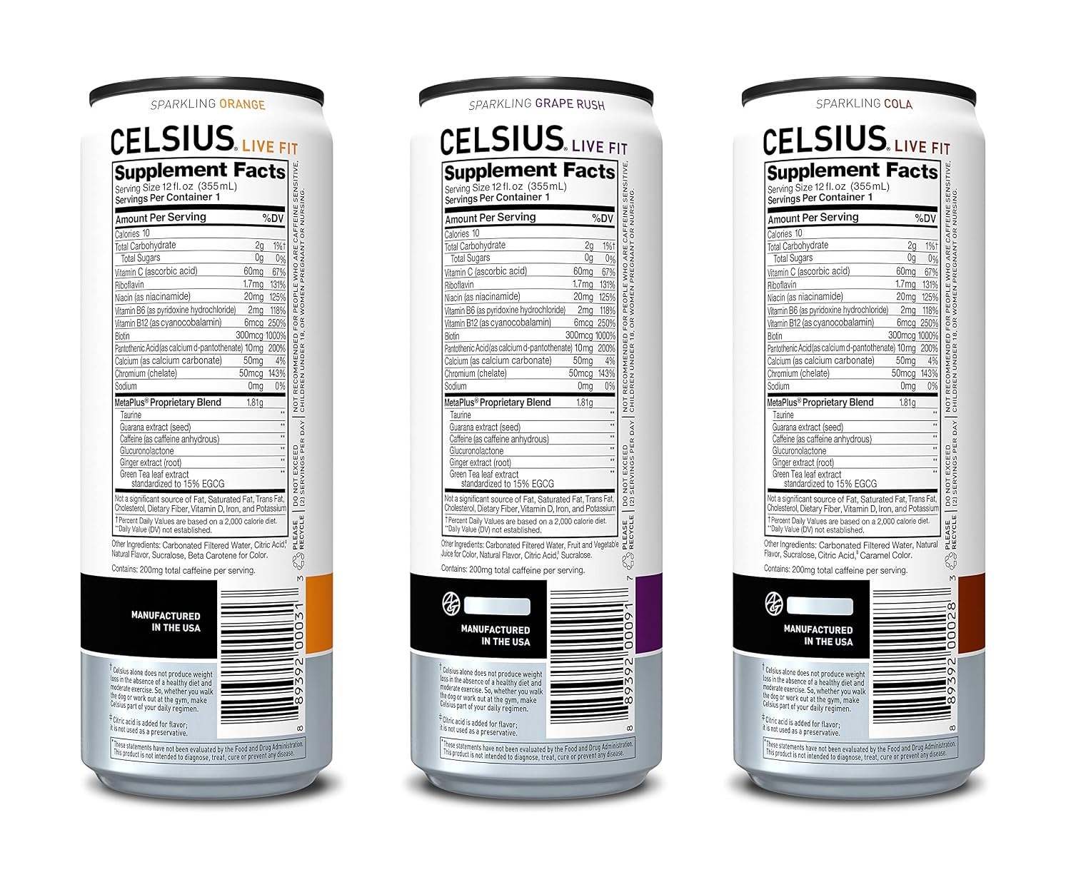CELSIUS Sparkling Orange, Sugar Free Energy Drink, 12 Fl Oz (Pack of 4)
