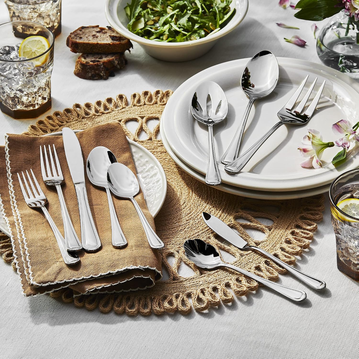 Henckels Alcea 65-Pc Flatware Set, 18/10 Stainless Steel | Durable 18/10 Stainless Steel for Family Meals & Entertaining. Dishwasher Safe, Comfortable Balanced Feel.