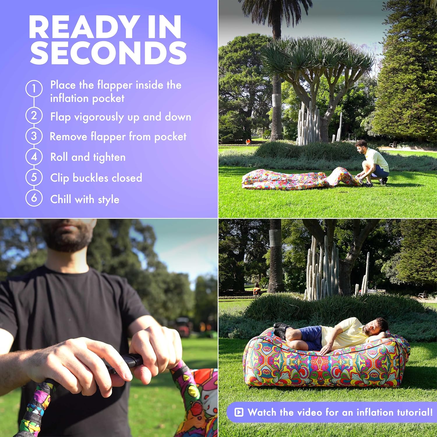Chillbo Shwaggins, Inflatable Beach Lounger, Inflatable couches